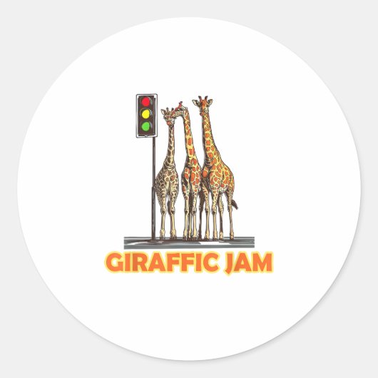 Funny Pun Giraffe Jam Runder Aufkleber (Vorderseite)