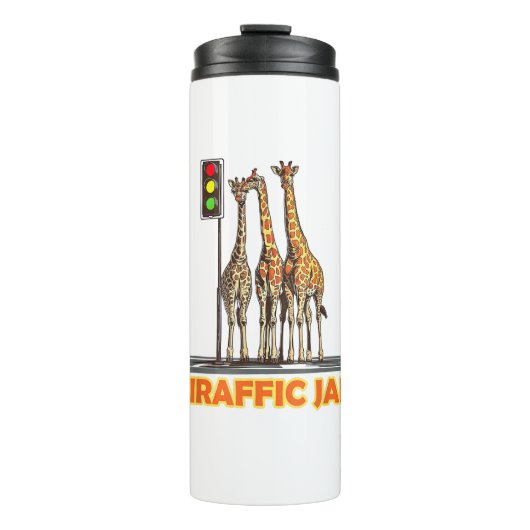 Funny Pun Giraffe Jam Thermosbecher (Vorderseite)