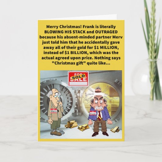 Funny Pun Gold, Frank lizenziert und Merv Weihnach Karte (Vorderseite)