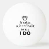 Funny Pun Groom Bow Krawatte Name Hochzeit Datum Tischtennisball (Vorderseite)