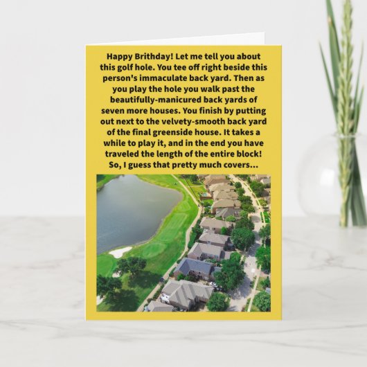 Funny Pun Hole Nine Yards Happy Birthday Karte (Vorderseite)