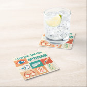 Funny Pun I Saw That Your Optician Iconic Design Rechteckiger Pappuntersetzer (Vor Ort)