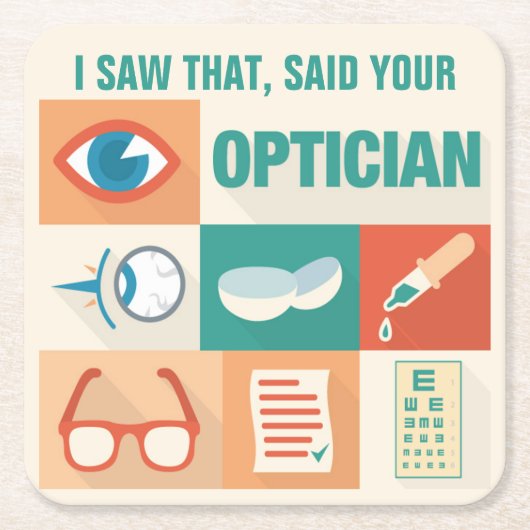 Funny Pun I Saw That Your Optician Iconic Design Rechteckiger Pappuntersetzer (Vorderseite)