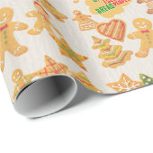 Funny Pun Ich sehe Brot Menschen Lebkuchen Weihnac Geschenkpapier (Rolleneckpunkt)