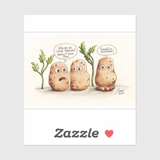 Funny Pun Kartoffeln Contut Cut Aufkleber (Blatt)