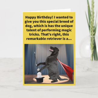 Funny Pun Labracadabor Happy Birthday Karte