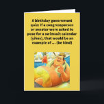 Funny Pun Legislative Body Happy Birthday Card Karte<br><div class="desc">Wir alle wurden über die drei Regierungszweige in den Vereinigten Staaten unterrichtet. Es scheint, dass unsere Gesetzgeber oft in den Schlagzeilen sind, und wir lernen gelegentlich mehr, als wir gewollt haben, über sie Bescheid zu wissen. Hoffen wir, dass sich der Begriff "gesetzgebende Körperschaft" auf die Beschreibung ihrer offiziellen Arbeit in...</div>