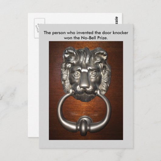 Funny Pun Löwe Door Knocker Postcard Postkreuzen Postkarte (Vorne/Hinten)
