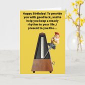 Funny Pun Metrognome Happy Birthday Karte (Gelbe Blume)