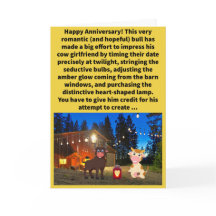 Funny Pun mooed Lighting Happy Anniversary