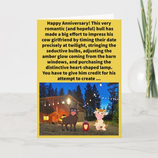 Funny Pun mooed Lighting Happy Anniversary Karte (Vorderseite)