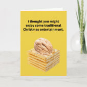 Funny Pun Nutcracker (Nut on Saltines) Weihnachten Karte (Vorderseite)