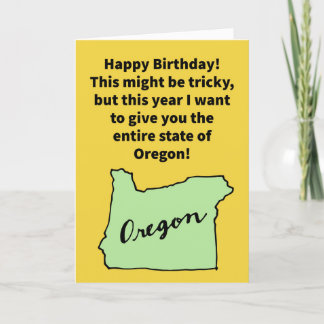 Funny Pun Oregon Donor Happy Birthday Karte