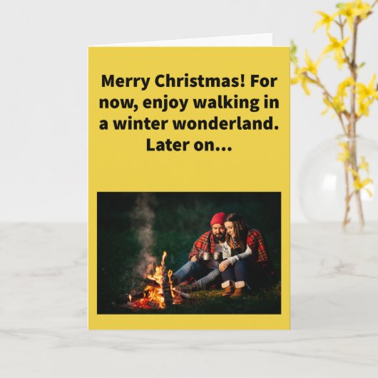 Funny Pun Perspire by Fire Frohe Weihnachten Karte (Gelbe Blume)