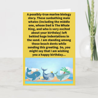 Funny Pun Prints of Whales Happy Birthday Karte