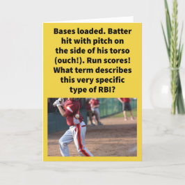 Funny Pun Ribbie Baseball Gruß Karte