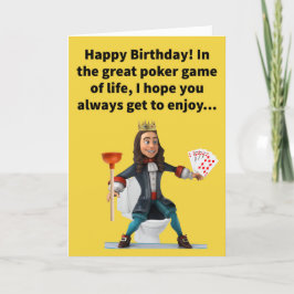 Funny Pun Royal Flush Happy Birthday Karte