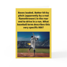 Funny Pun Run im Baseball Gruß stürzt