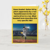 Funny Pun Run im Baseball Gruß stürzt Karte (Gelbe Blume)