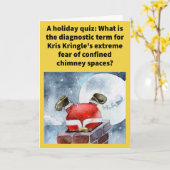 Funny Pun Santaclaustrophobia Frohe Weihnachten Karte (Gelbe Blume)