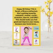 Funny Pun Sarah Tonin' Happy Birthday Karte (Gelbe Blume)