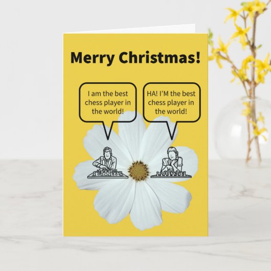 Funny Pun Schach Nuts mit Weihnachten Karte (Gelbe Blume)