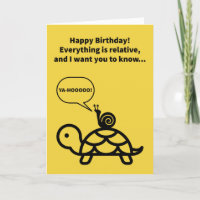 Funny Pun Snail Riding Turtle Relativ Geburtstag