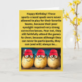Funny Pun Spec Taters Happy Birthday Karte (Gelbe Blume)