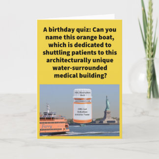 Funny Pun Statin Island Ferry Happy Birthday Karte