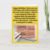 Funny Pun Suture Self Happy Birthday Karte (Vorderseite)