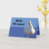 Funny Pun Swan Birthday Card Karte (Gelbe Blume)