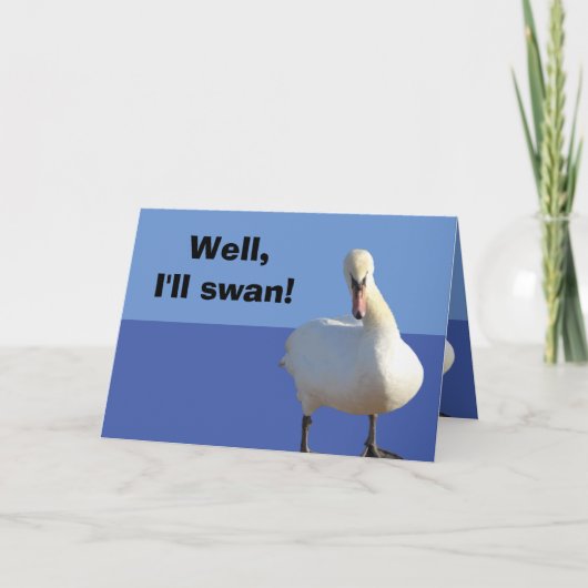 Funny Pun Swan Birthday Card Karte (Vorderseite)