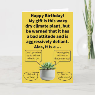 Funny Pun Truculent Succulent Happy Birthday Karte