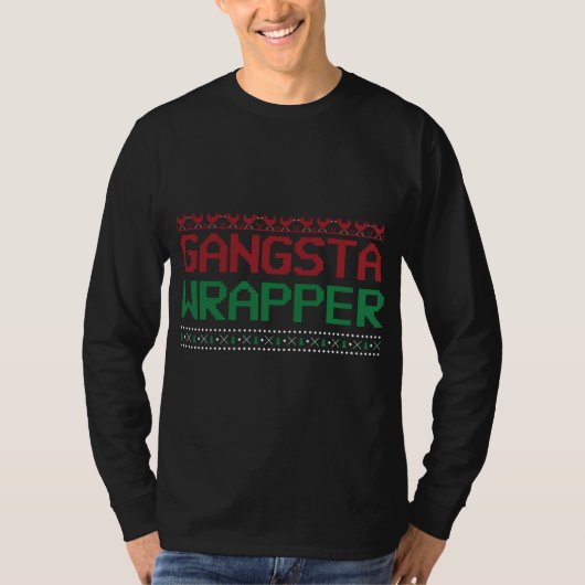 Funny Pun Ugly Christmas Gangster Wrapper T-Shirt (Vorderseite)