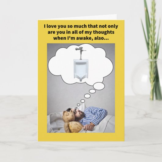 Funny Pun Urinal meine Träume Ich Liebe Sie Karte (Vorderseite)