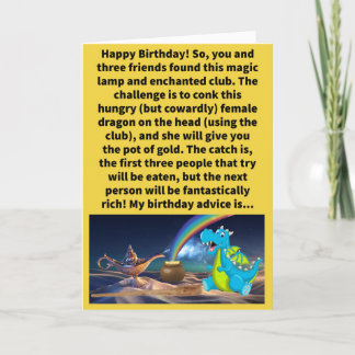 Funny Pun Vierte und Conk ihr Glück zum Geburtstag Karte