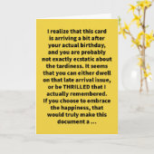 Funny Pun wird zum Geburtstag gestorben Karte (Gelbe Blume)