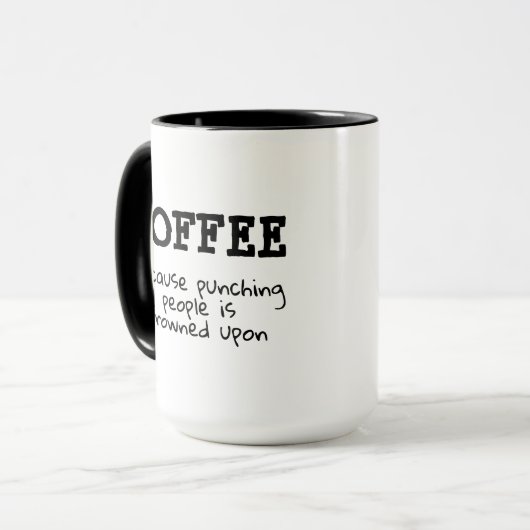 Funny Punching Frowned upon Sarcastic Tasse (Vorderseite Links)