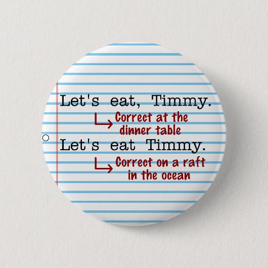 Funny Punctuation Grammar Button (Vorderseite)