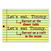 Funny Punctuation Grammar Humor Greeting Cards (Vorderseite (Horizontal))