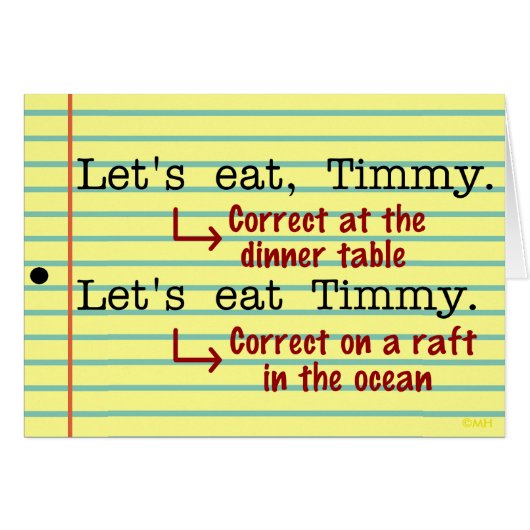 Funny Punctuation Grammar Humor Greeting Cards (Vorderseite (Horizontal))