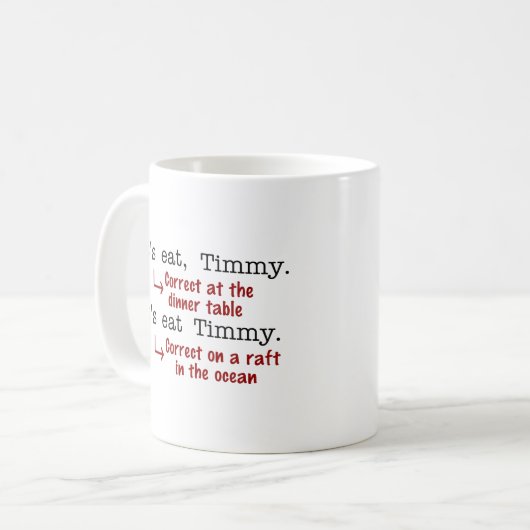 Funny Punctuation Grammar Kaffeetasse (Vorderseite Links)