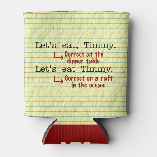Funny Punctuation Grammar Mit Monogramm Dosenkühler (Vorderseite)