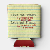 Funny Punctuation Grammar Mit Monogramm Dosenkühler (Rückseite)