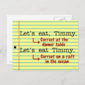 Funny Punctuation Grammar Postkarte (Vorne/Hinten)