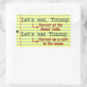 Funny Punctuation Grammar Rechteckiger Aufkleber (Tasche)