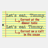 Funny Punctuation Grammar Rechteckiger Aufkleber (Vorderseite)