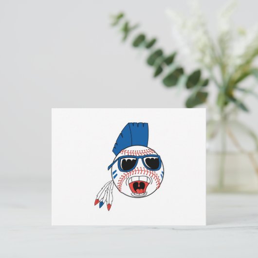 Funny Punk Baseball Postkarte (Stehend Vorderseite)