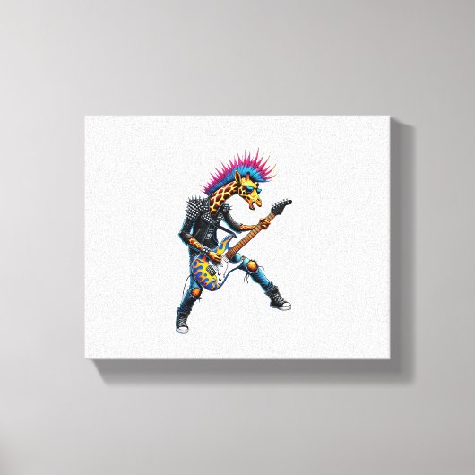 Funny Punk Giraffe, Rock'n Roll Goth Giraffe, Guit Leinwanddruck (Vorderseite)