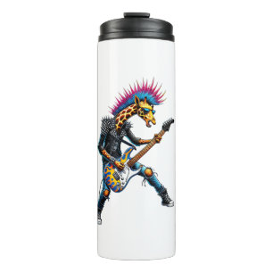 Funny Punk Giraffe, Rock'n Roll Goth Giraffe, Guit Thermosbecher